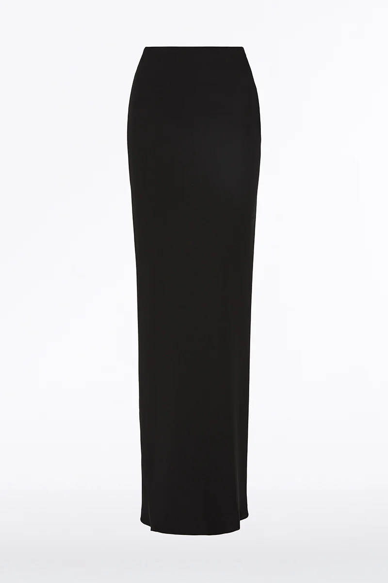 BLACK CREPE BIAS SKIRT - Image 4