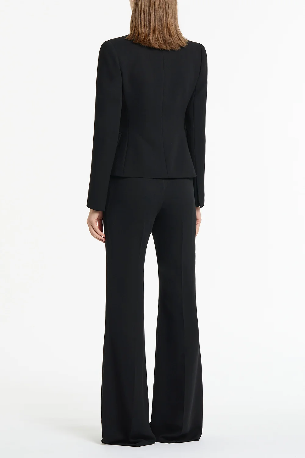 BLACK CREPE FITTED WAIST JACKET - Image 3