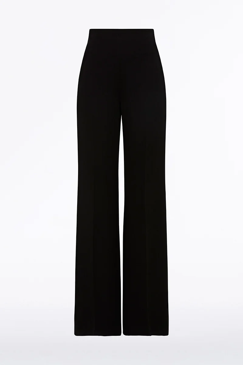 BLACK CREPE WIDE CLASSIC PANT - Image 5
