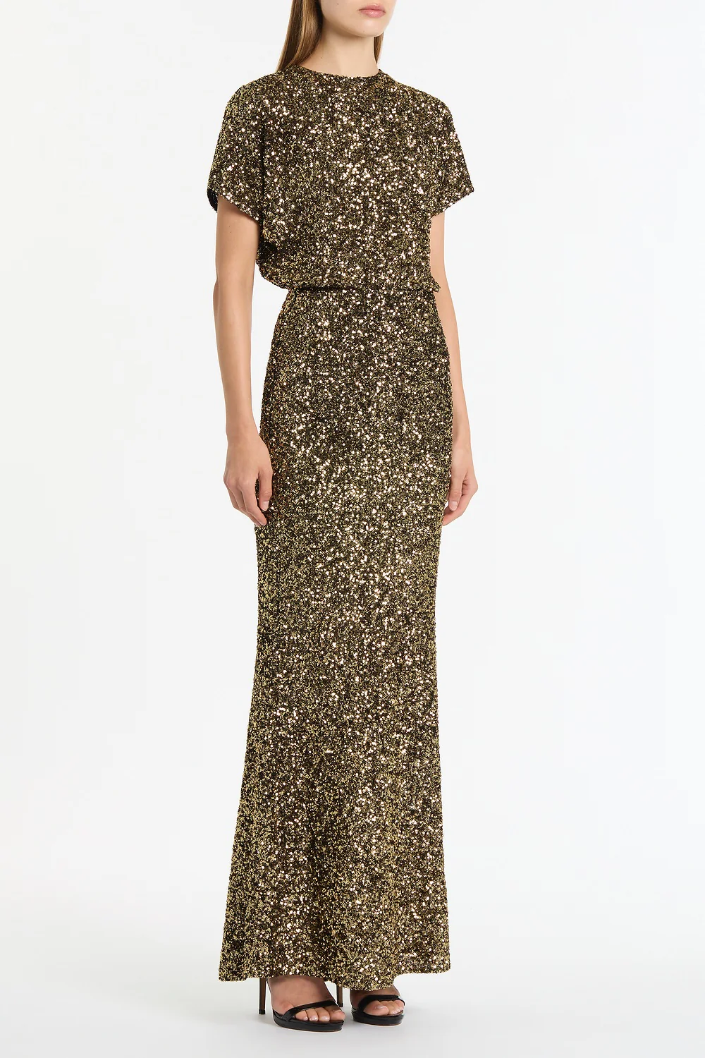 BRONZE CRUSHED SEQUIN DRAPE TOP - Image 3