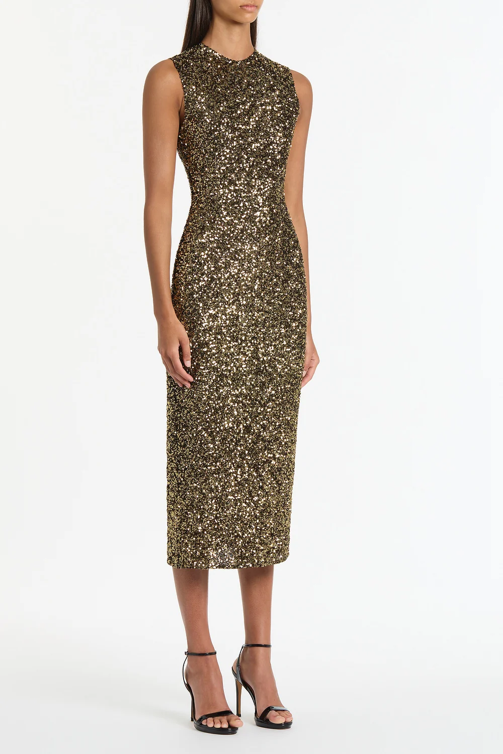 BRONZE CRUSHED SEQUIN DRESS - Image 3
