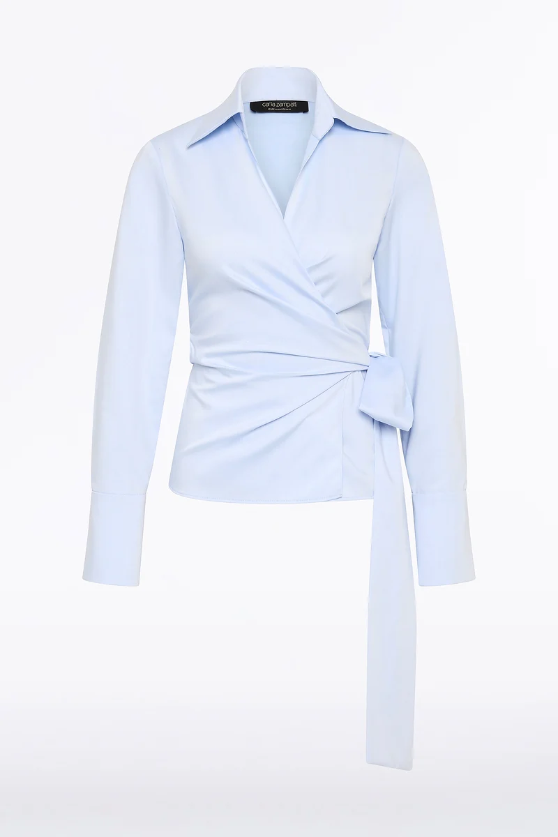 CHAMBRAY WRAP TOP - Image 5