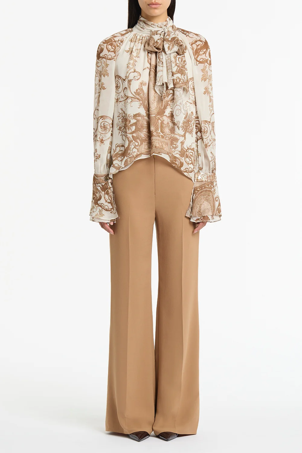 CINNAMON CREPE CLASSIC FLARED PANT - Image 4