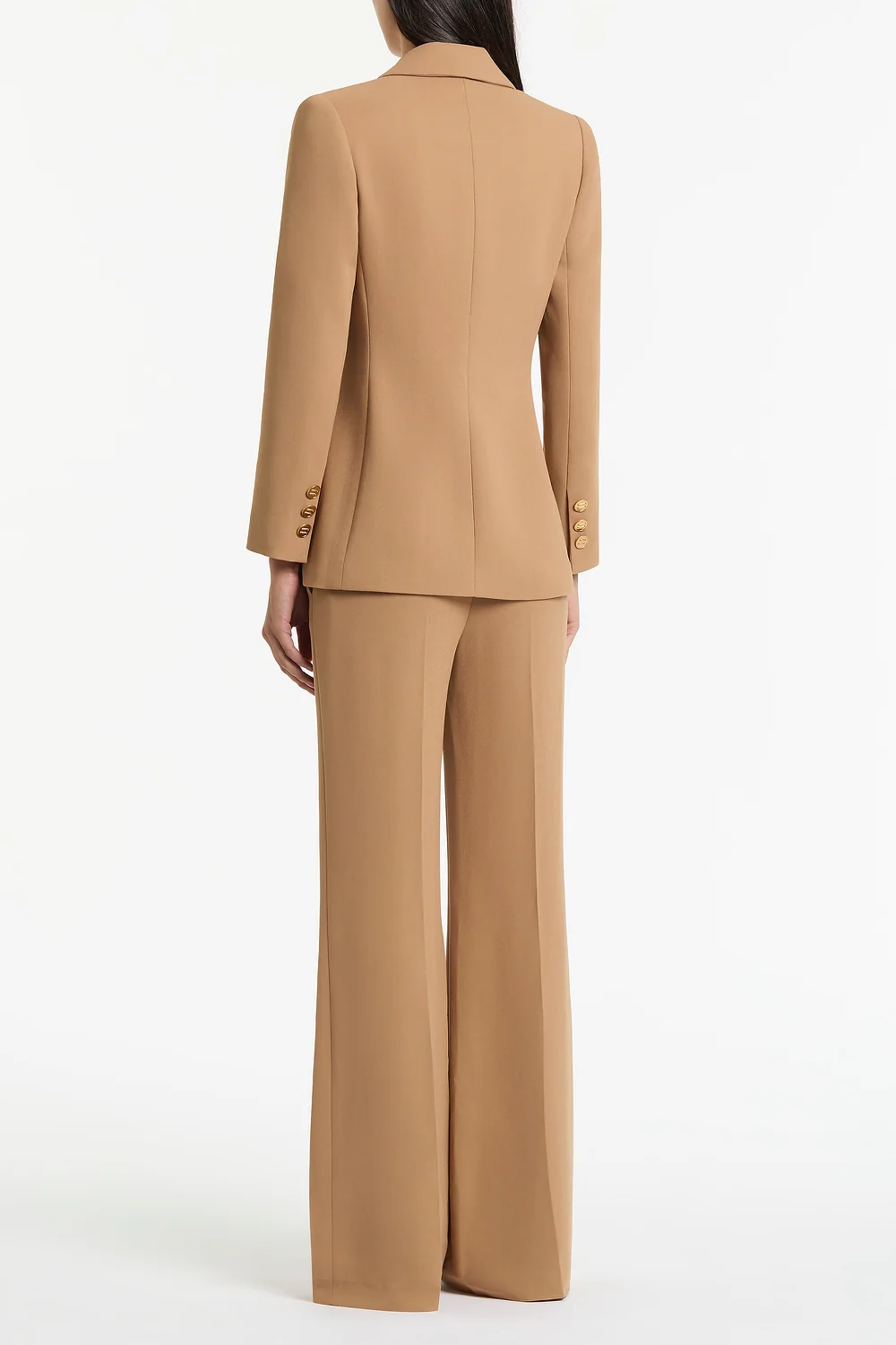 CINNAMON CREPE PEAKED DOUBLE BREASTED JACKET - Image 3