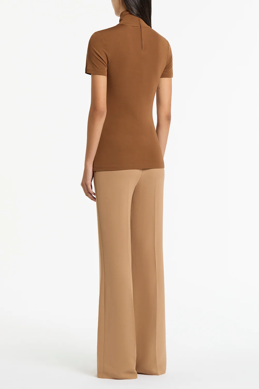 COGNAC JERSEY SHORT SLEEVE TOP - Image 3