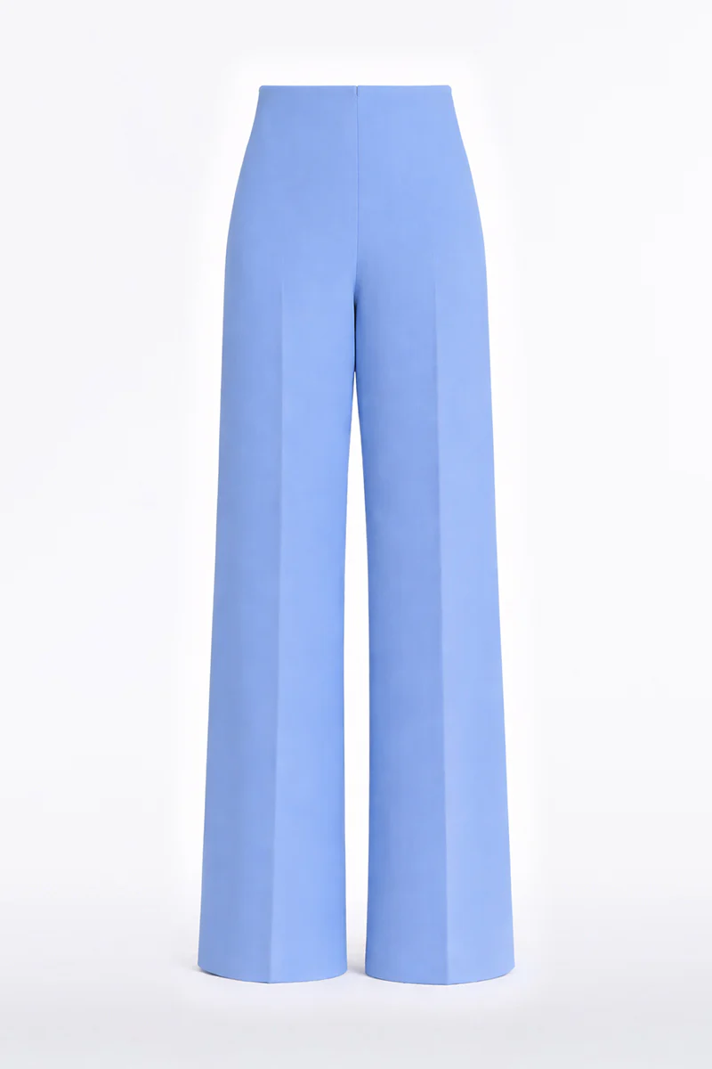 CORNFLOWER CREPE HIGH WAISTED WIDE LEG PANT - Image 6