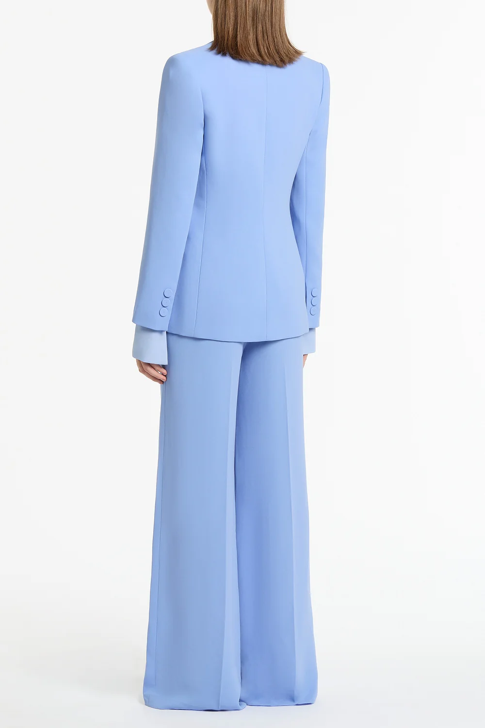 CORNFLOWER CREPE LONG LINE JACKET - Image 3