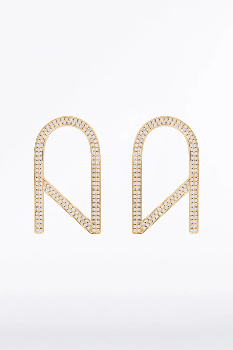 CZ LOGO PAVE EARRINGS LARGE - Image 4