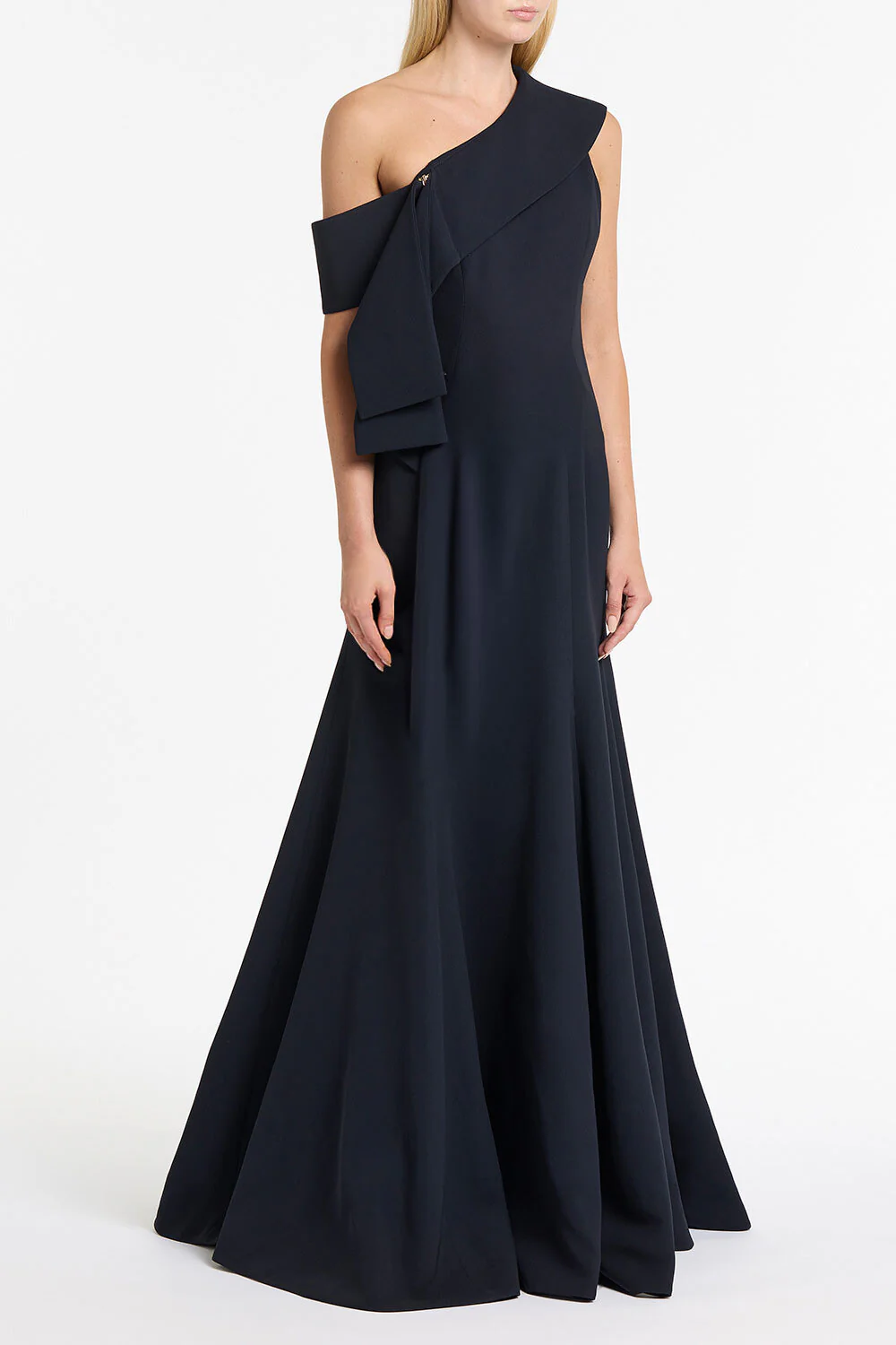 INK CREPE FASCIA ASYMMETRICAL GOWN - Image 3