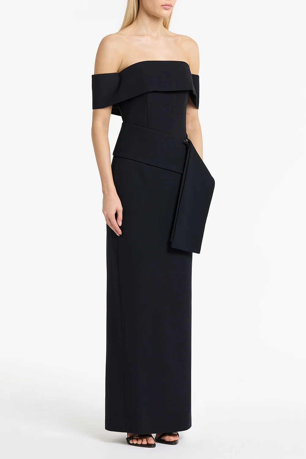 INK CREPE LA BANDA OFF SHOULDER GOWN - Image 3