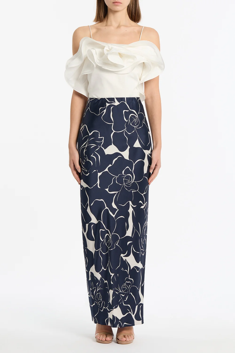 IVORY COTTON TAFFETA FLOWER TOP - Image 4