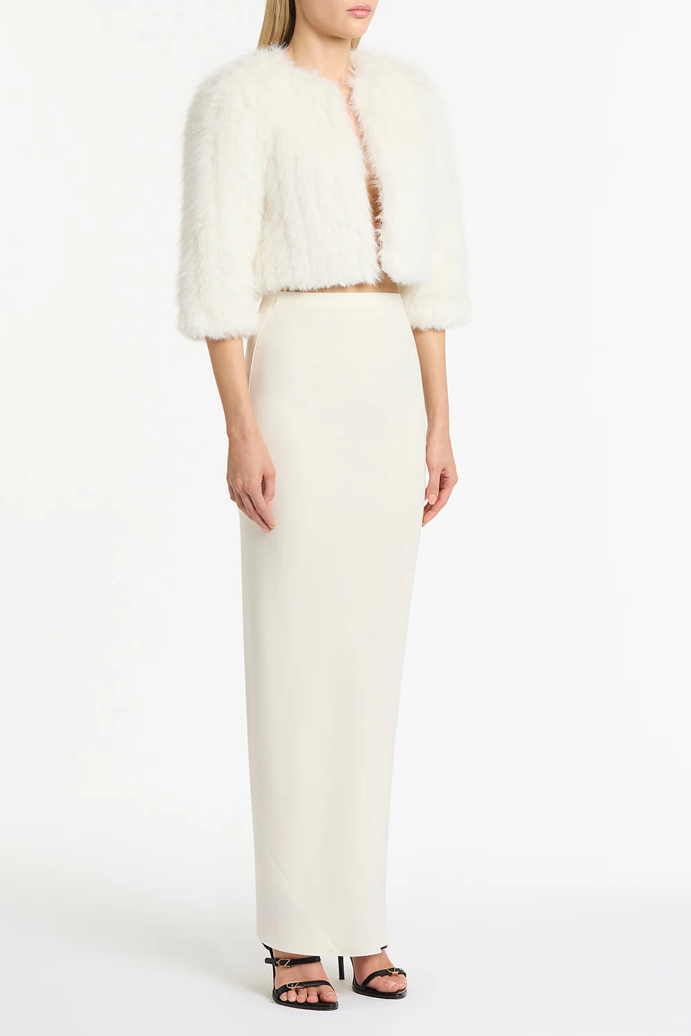 IVORY CREPE BIAS SKIRT - Image 3