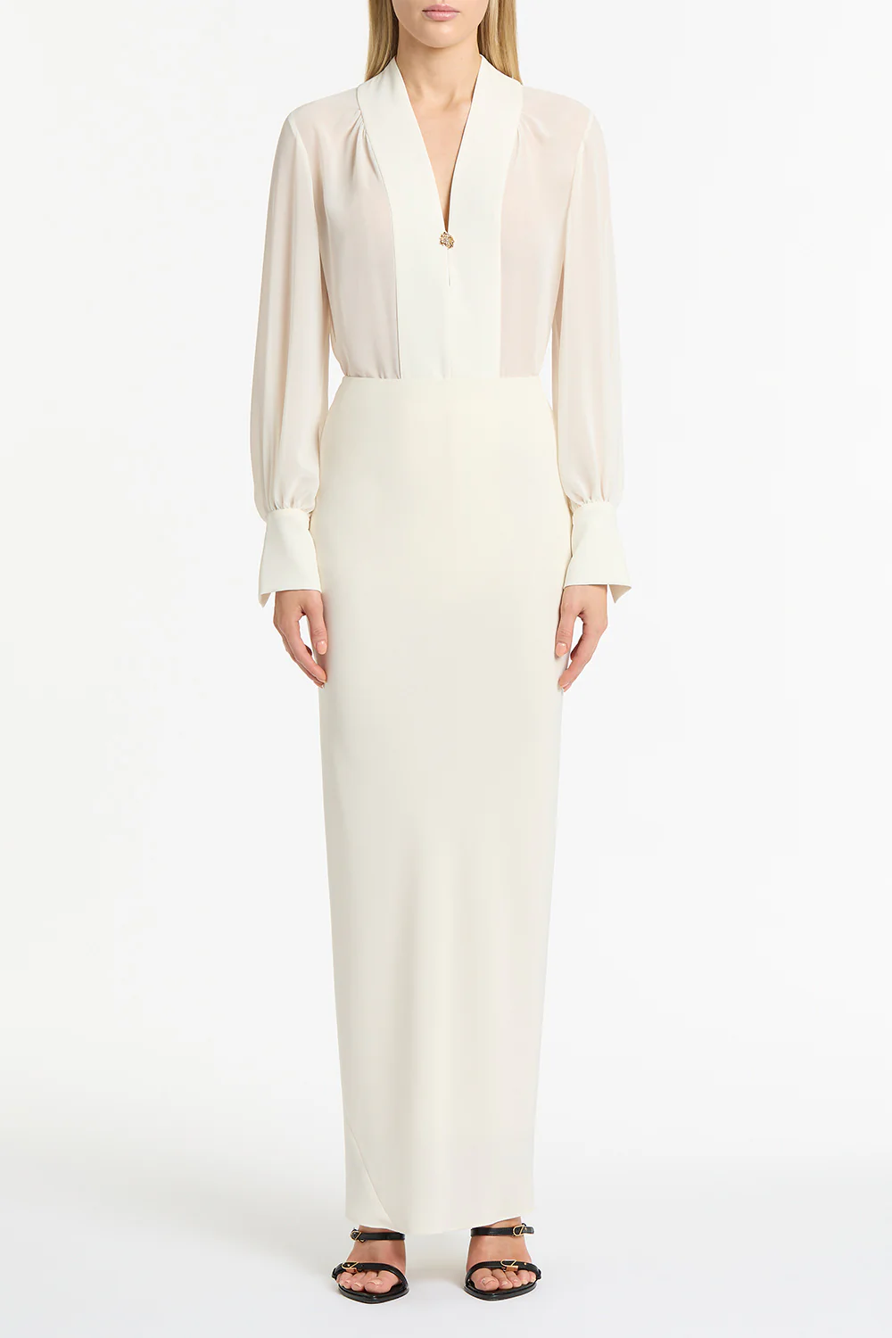 IVORY CREPE BIAS SKIRT - Image 4
