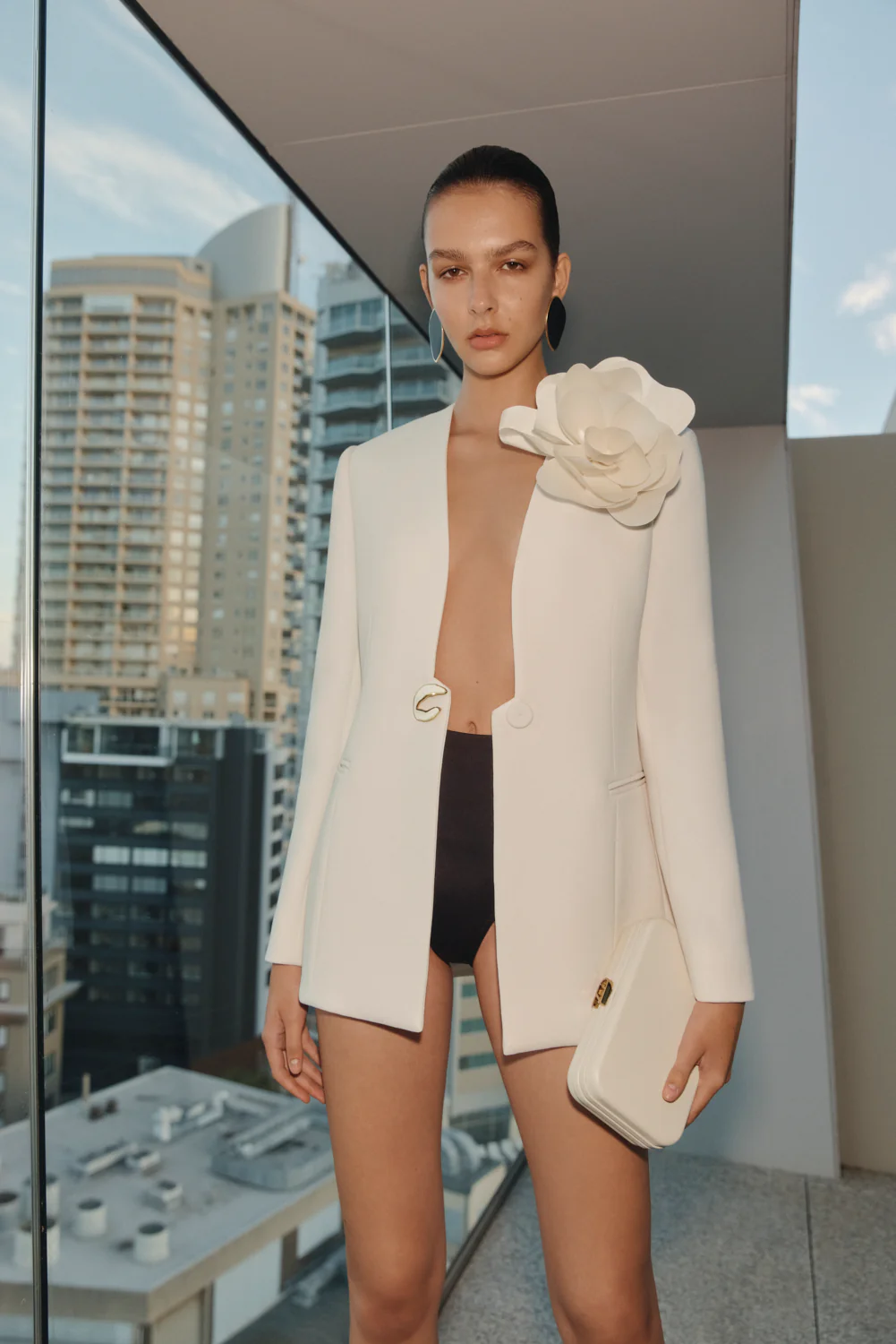 IVORY CREPE C BLAZER - Image 4