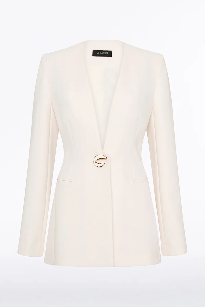 IVORY CREPE C BLAZER - Image 5