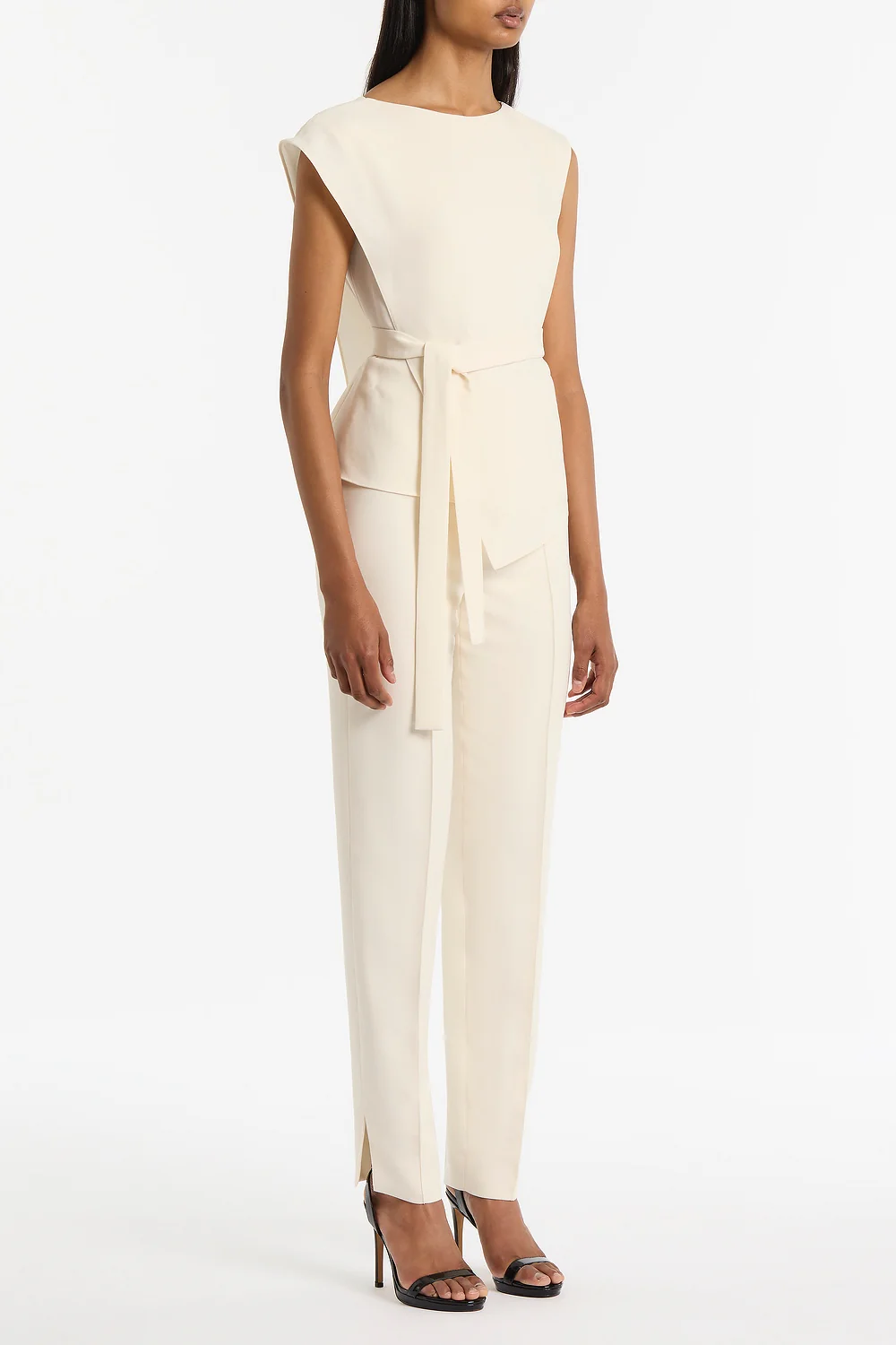 IVORY CREPE DRAPED TOP - Image 3