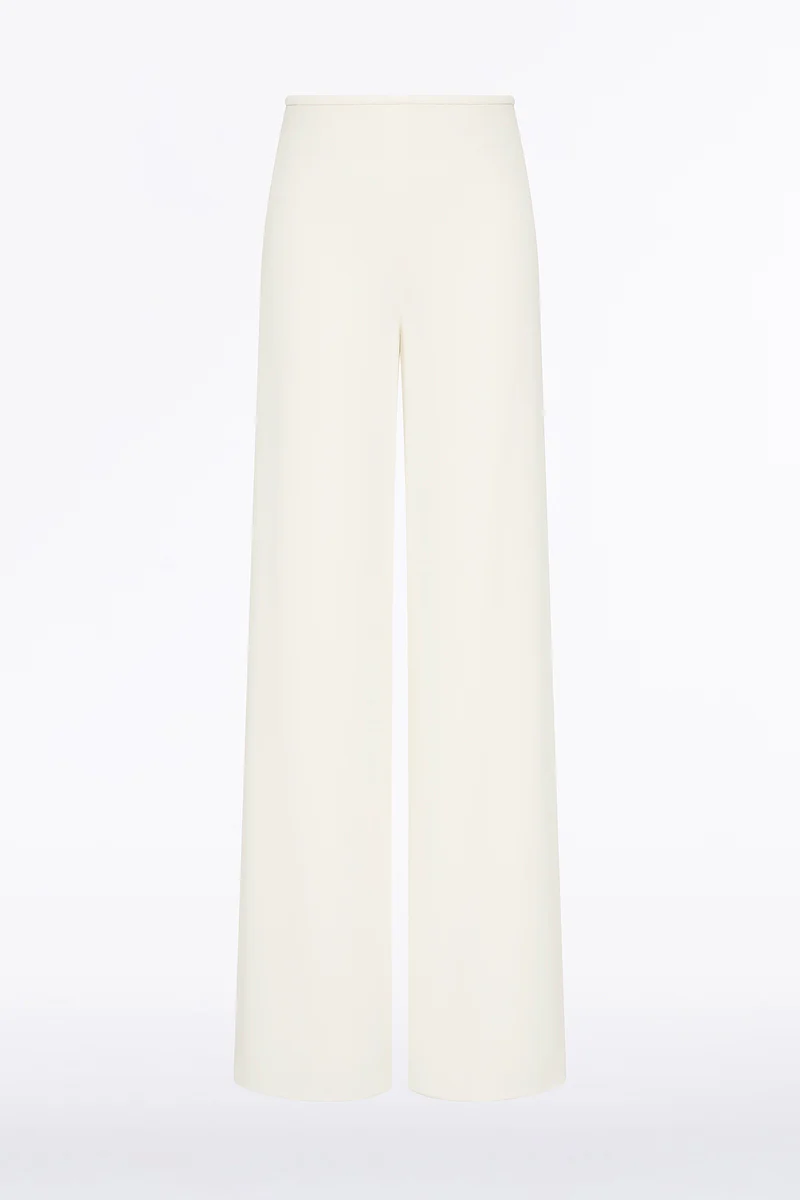 IVORY CREPE PALAZZO PANT - Image 6