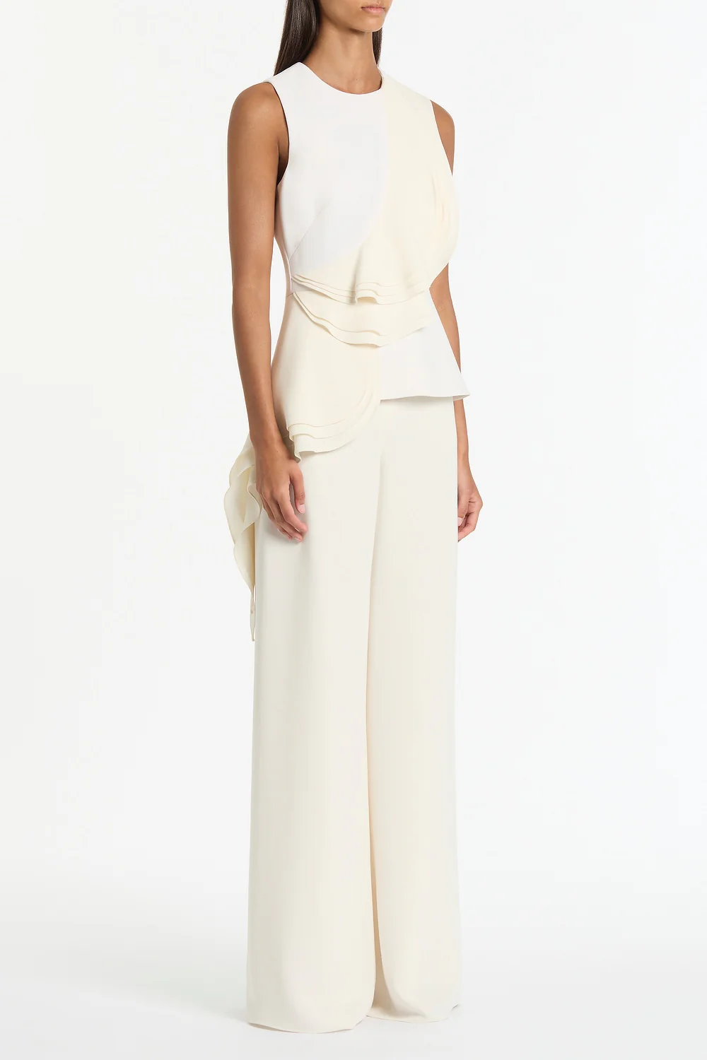 IVORY CREPE PETAL DETAIL TOP - Image 3