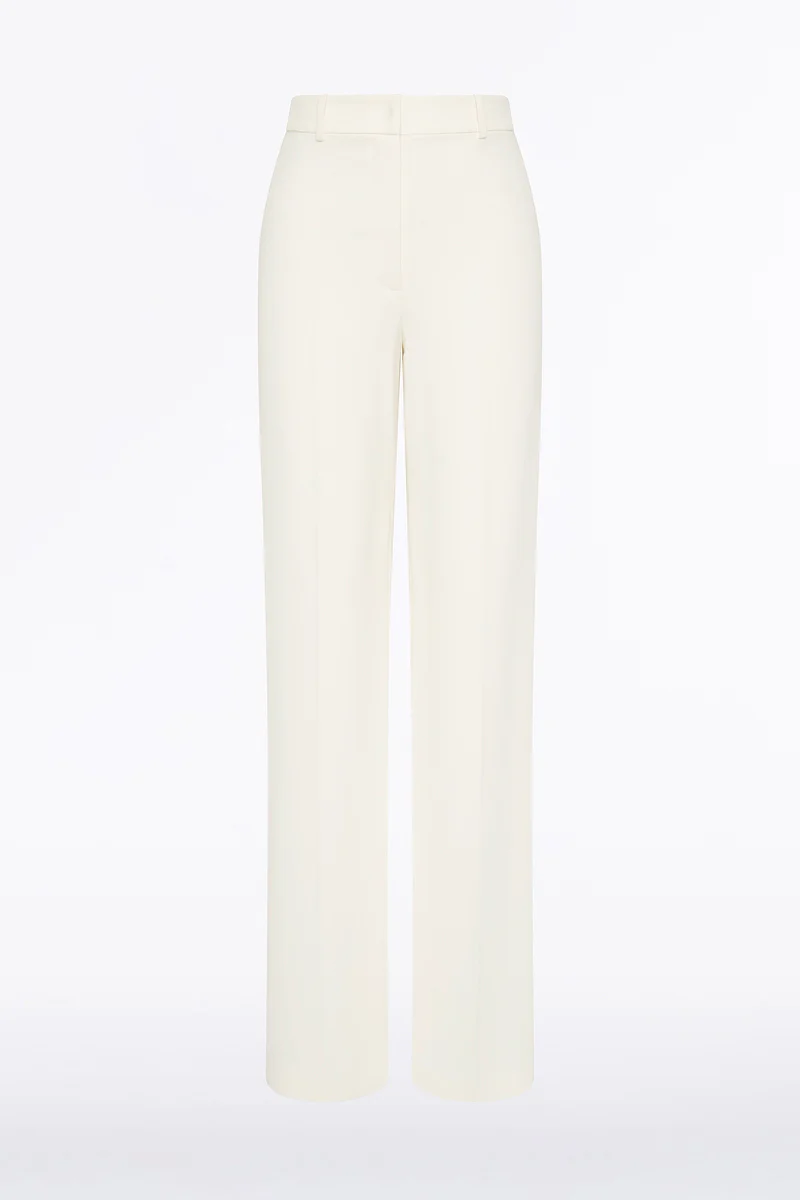 IVORY CREPE STRAIGHT LEG PANT - Image 6