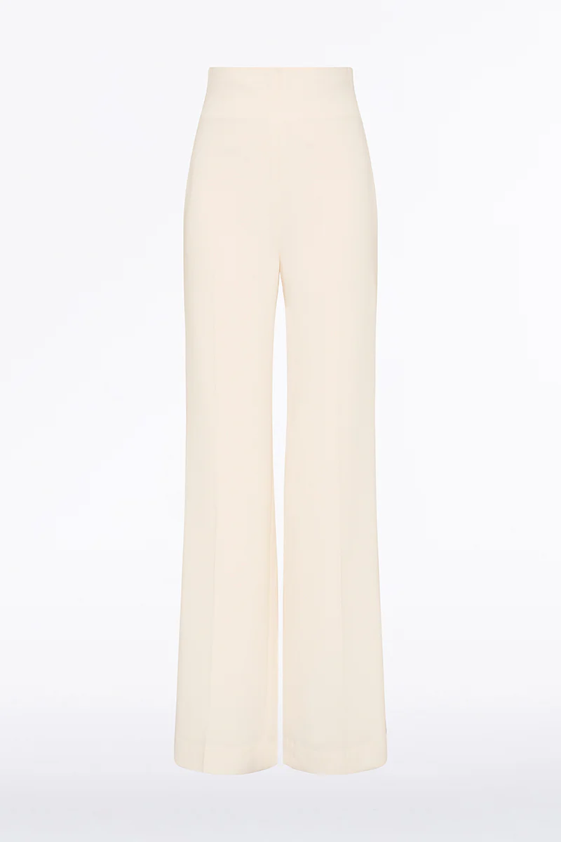 IVORY CREPE WIDE WAISTED PANT - Image 5