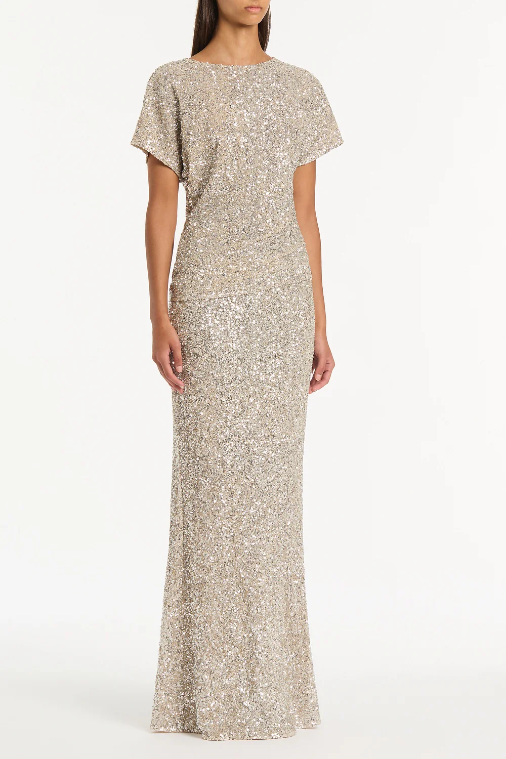 IVORY CRUSHED SEQUIN DRAPE TOP - Image 3