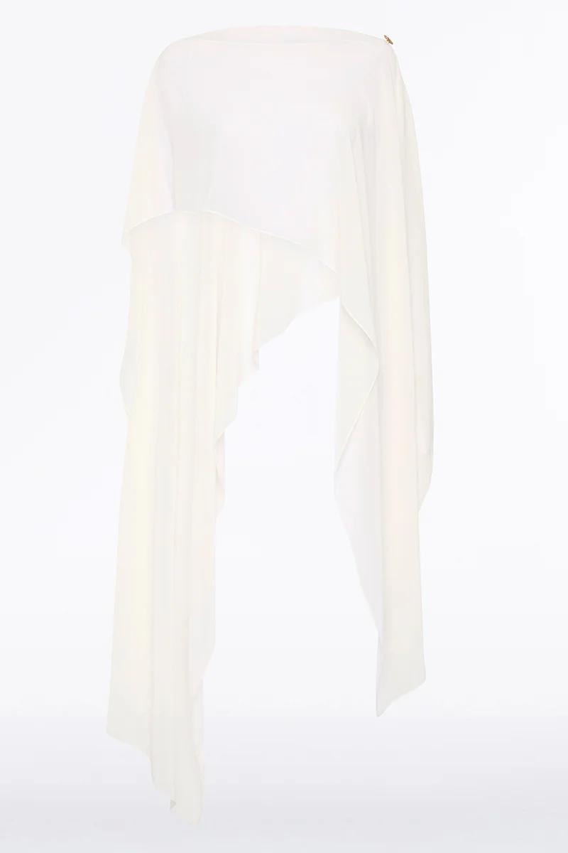 IVORY GEORGETTE CASCATA WRAP - Image 6