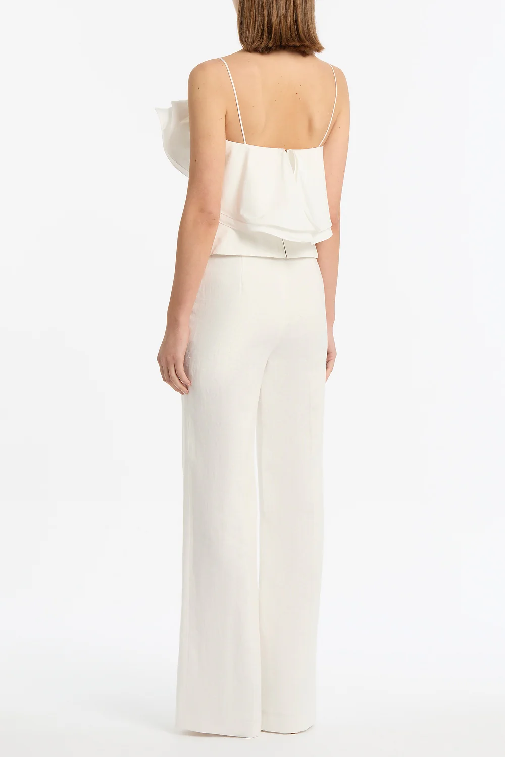 IVORY LINEN WAISTED PANT - Image 3