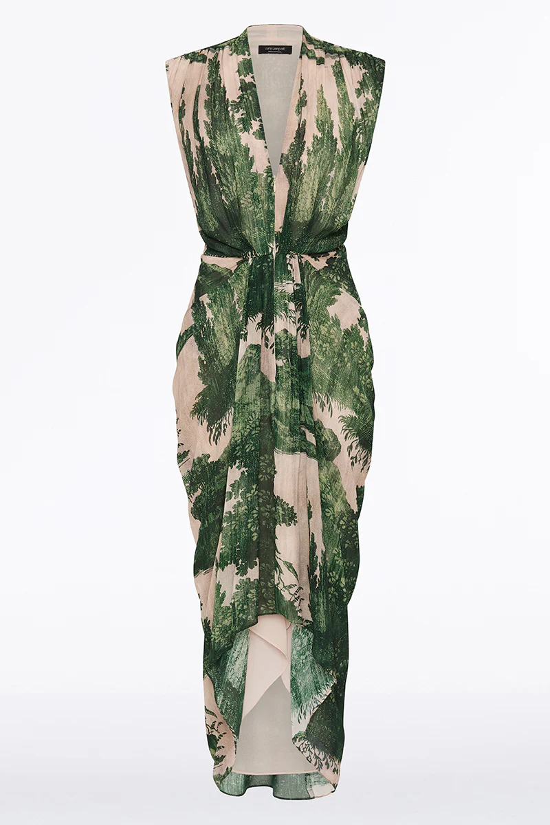 JADE SCENICA GEORGETTE SLEEVELESS WATERFALL DRESS - Image 5