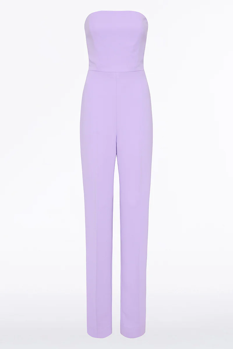 LILAC CREPE STRAPLESS JUMPSUIT - Image 4