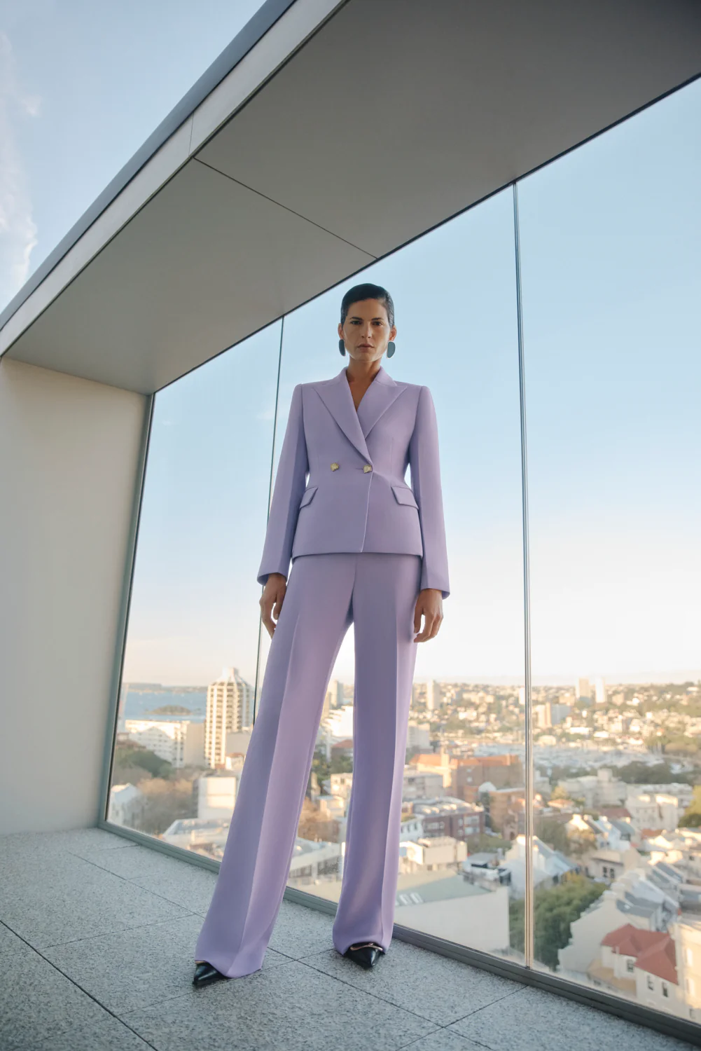 LILAC CREPE WIDE CLASSIC PANT - Image 4