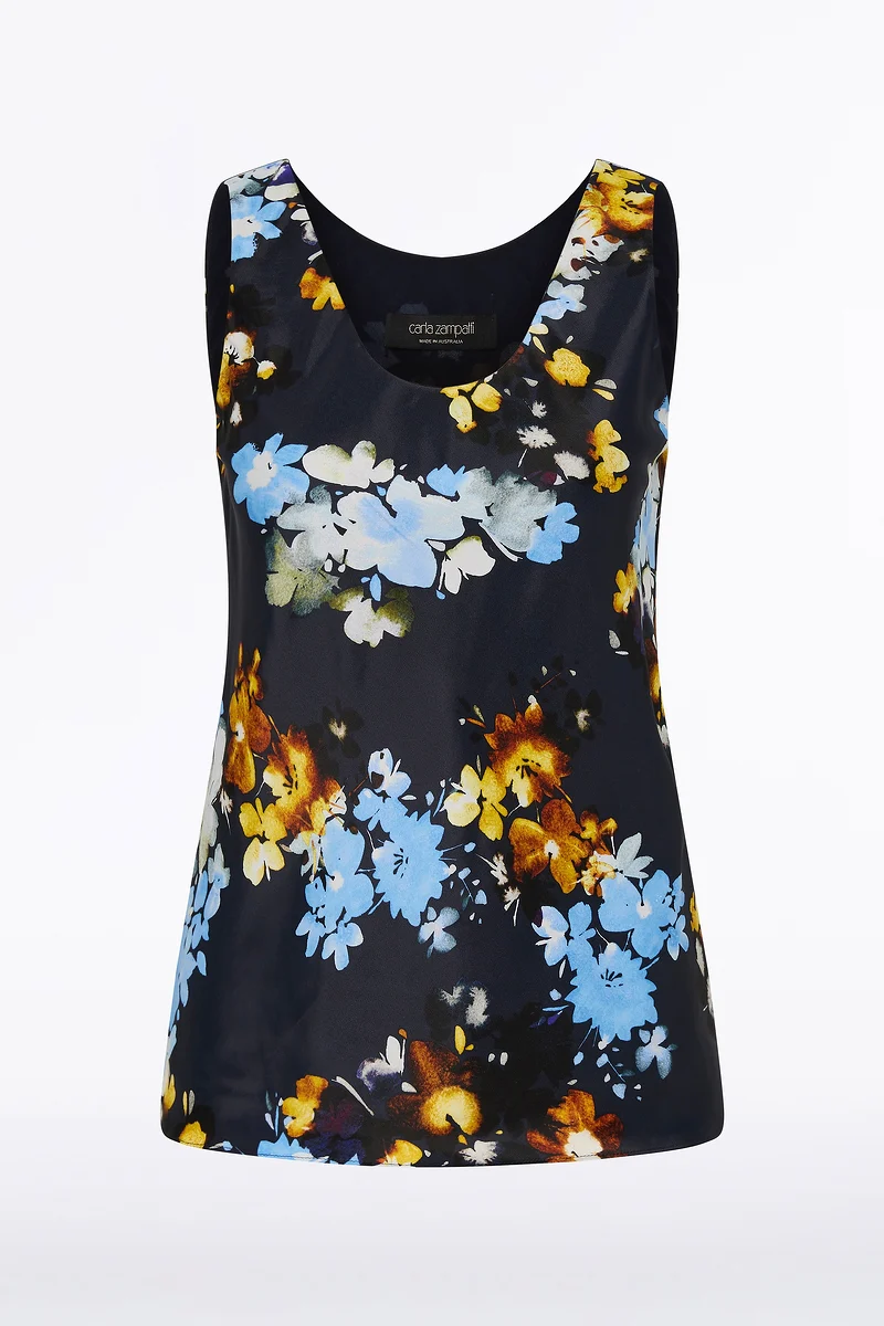 MIDNIGHT BOTANICA VISCOSE TWILL SCOOP NECK CAMI - Image 5