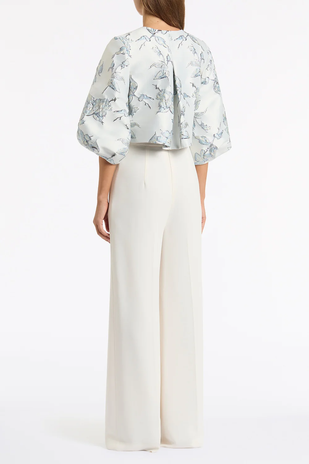 MURANO BROCADE CROPPED PUFF SLEEVE JACKET - Image 3