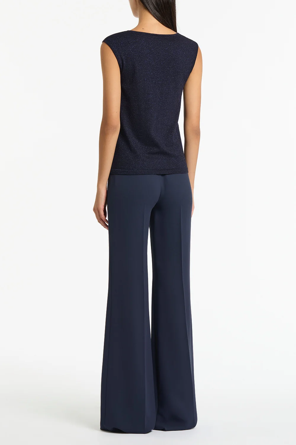 NAVY CREPE LOW WAIST PANT - Image 3