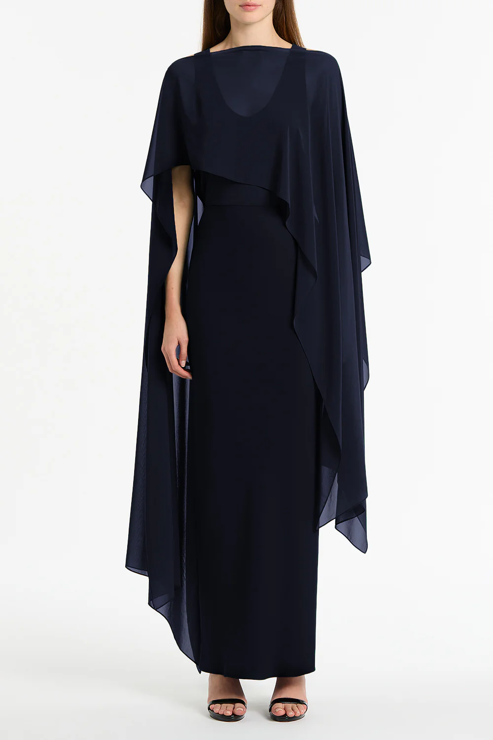 NAVY GEORGETTE CASCATA WRAP - Image 3