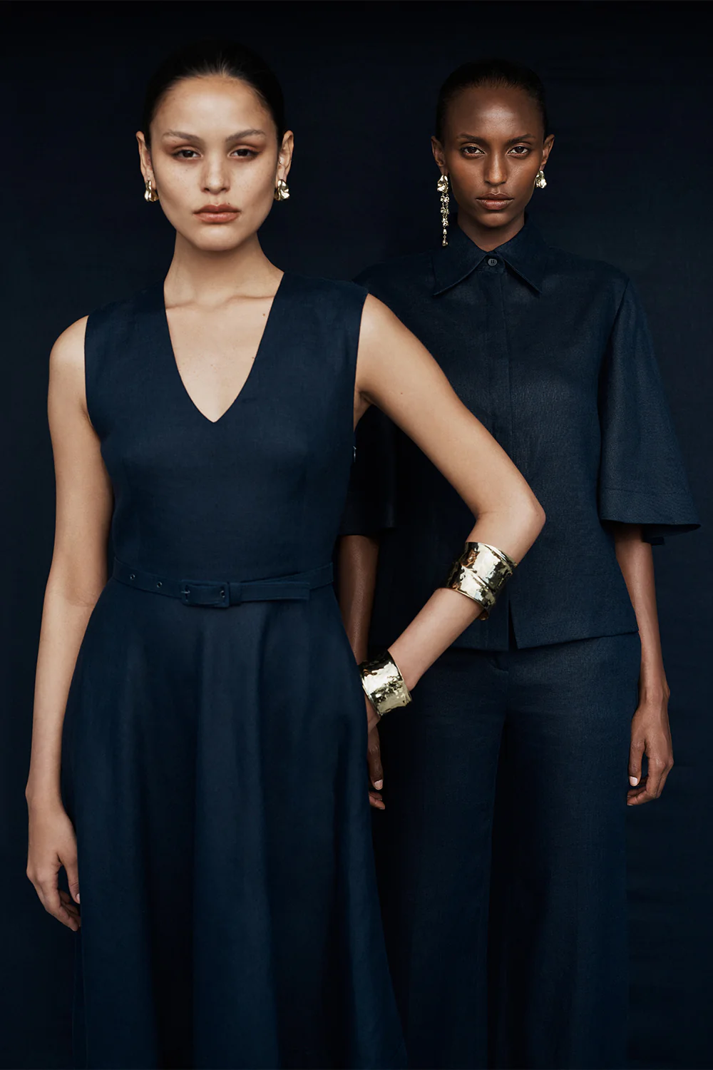 NAVY LINEN SHORT SLEEVE SHIRT - Image 5