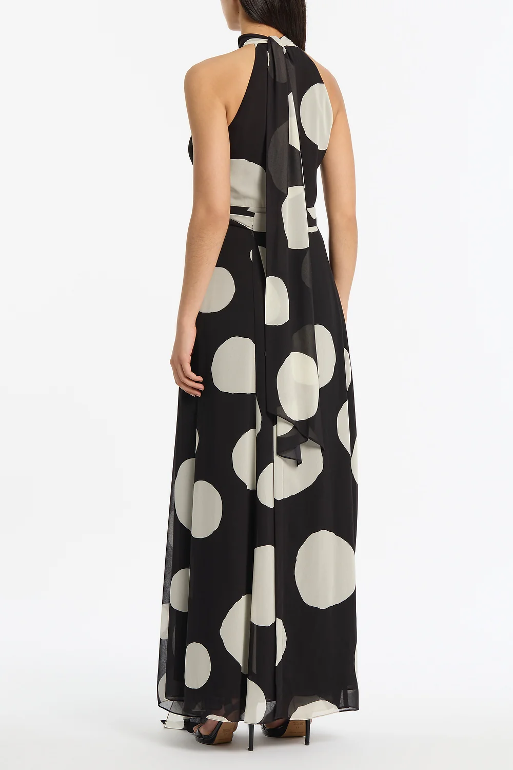 NOIR SPOT TIE NECK WRAP DRESS - Image 3