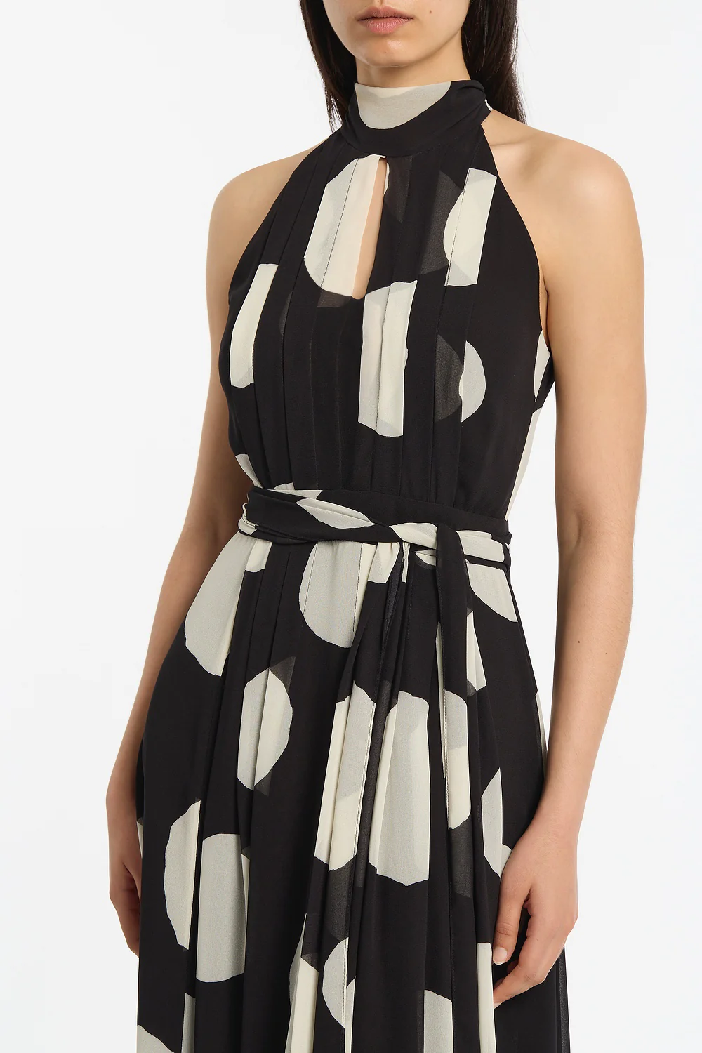 NOIR SPOT TIE NECK WRAP DRESS - Image 5
