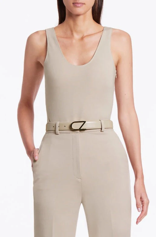 NUDE LEATHER CZ LOGO BELT - Image 5