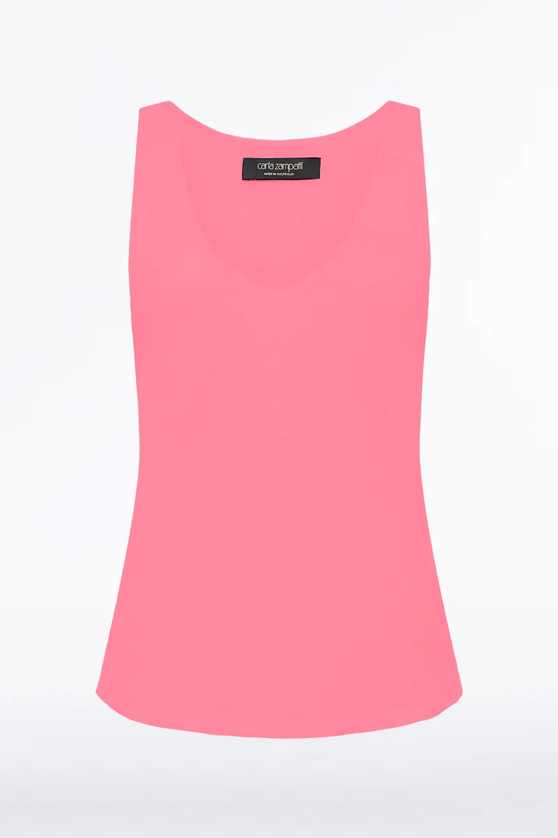ROSE PINK GEORGETTE SCOOP NECK CAMI - Image 4