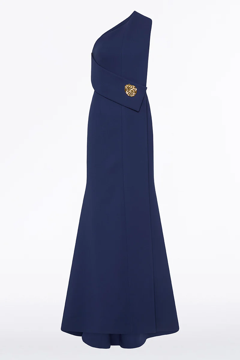 SAPPHIRE CREPE PIEGATO GOWN - Image 5