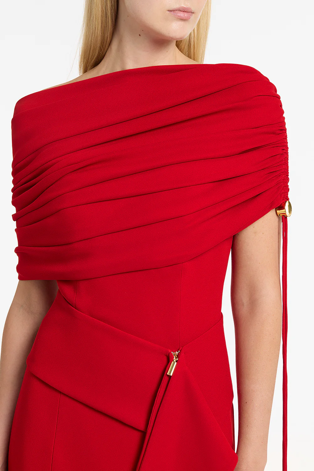 SCARLET CREPE COULISSE SHRUG - Image 3