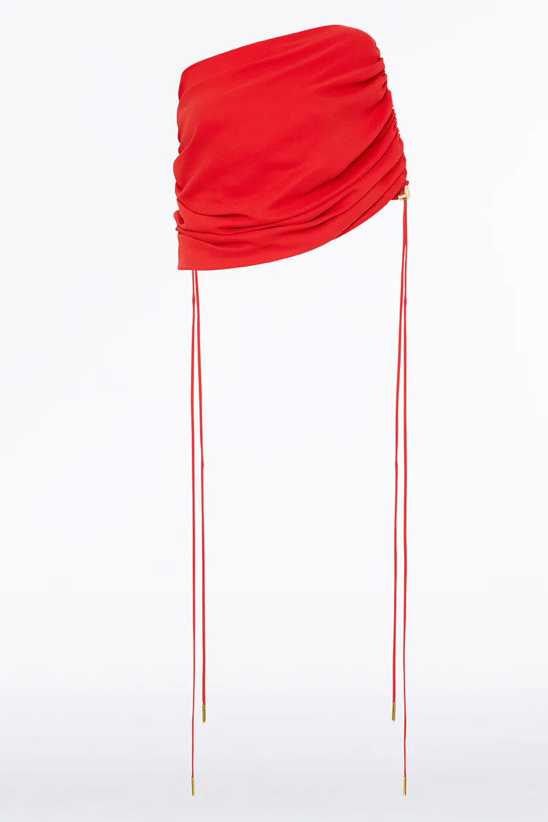 SCARLET CREPE COULISSE SHRUG - Image 4