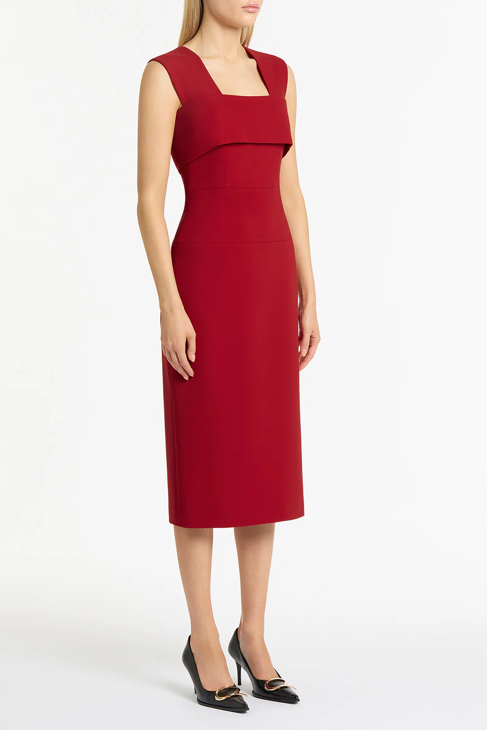 SCARLET CREPE LA BANDA MIDI DRESS - Image 3