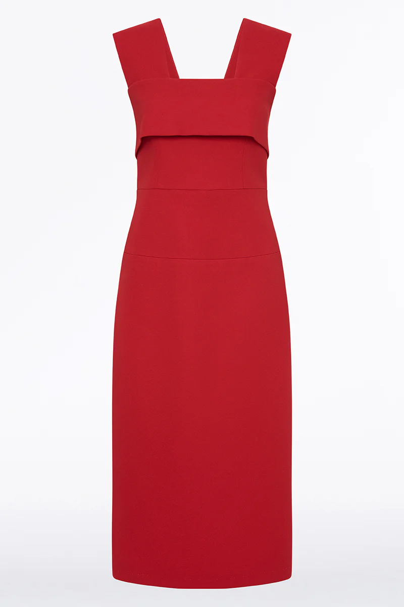 SCARLET CREPE LA BANDA MIDI DRESS - Image 5