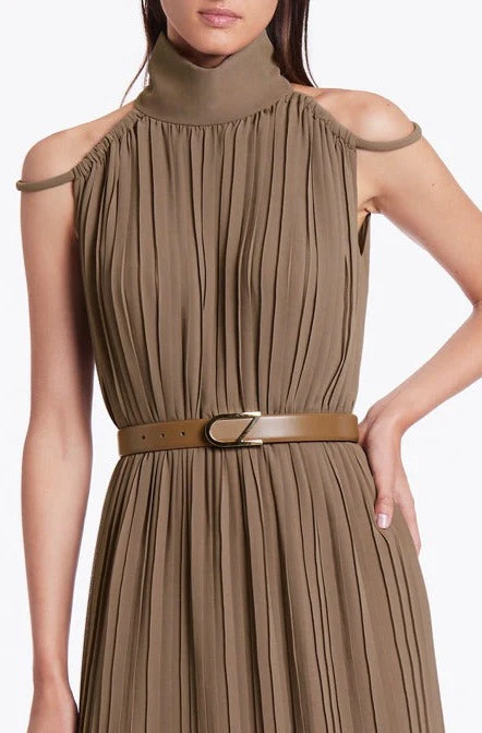 TAN LEATHER CZ LOGO BELT - Image 3