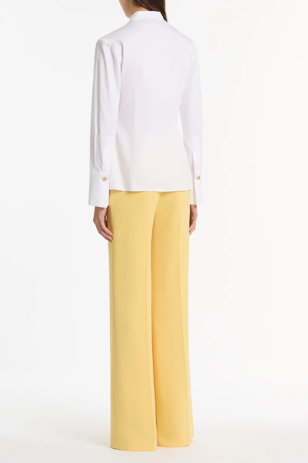 WHITE COTTON FRILL FRONT SHIRT - Image 3