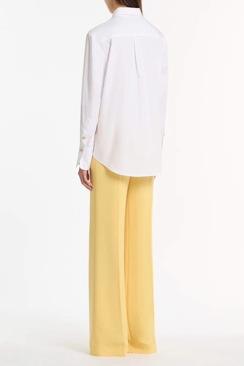 WHITE COTTON RELAXED SHIRT - Image 3