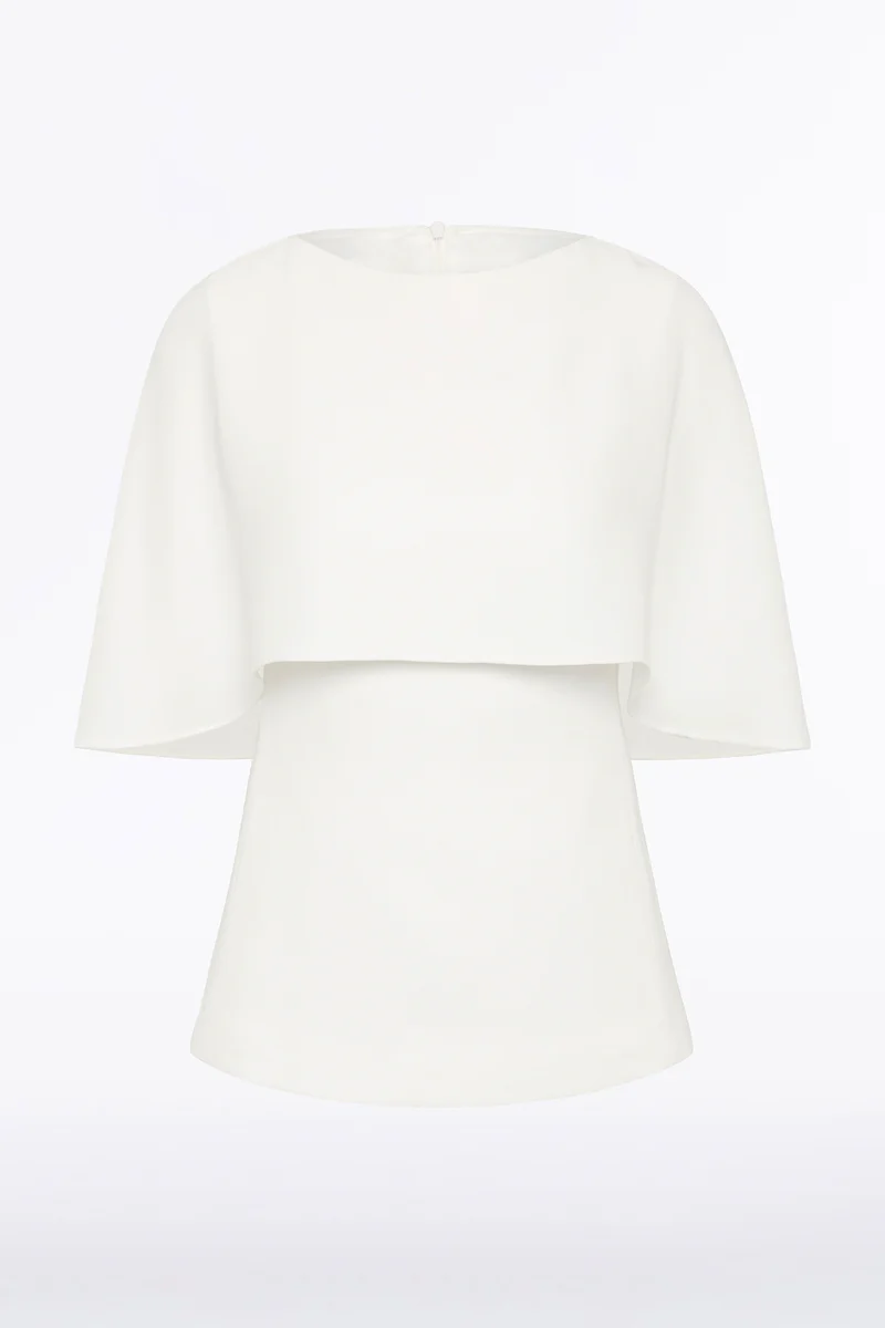 WHITE CREPE CAPE TOP - Image 4